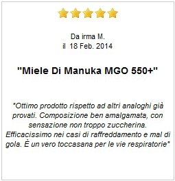 Recensione miele di manuka mgo 550+